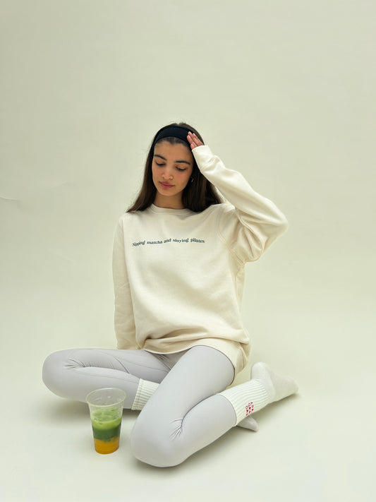 Sipping matcha and slaying pilates