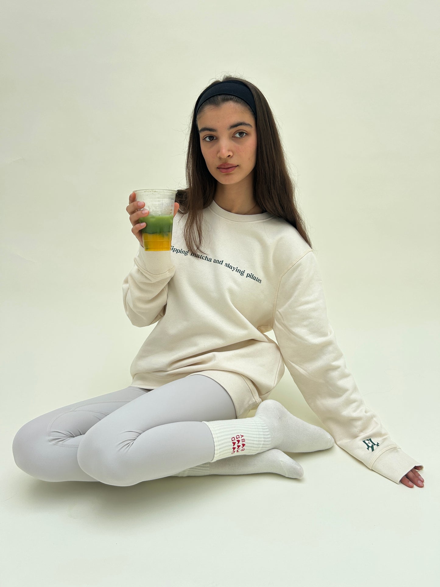 Sipping matcha and slaying pilates